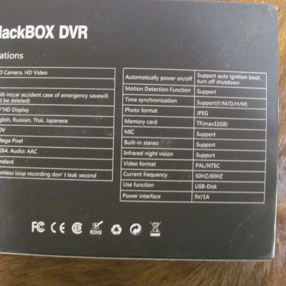 VEHICLE‎ BLACKBOX DVR DUAL LENS NIP